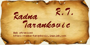 Radna Taranković vizit kartica